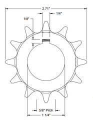 SPROCKET 12 tooth 50 series 1 1/4" ID